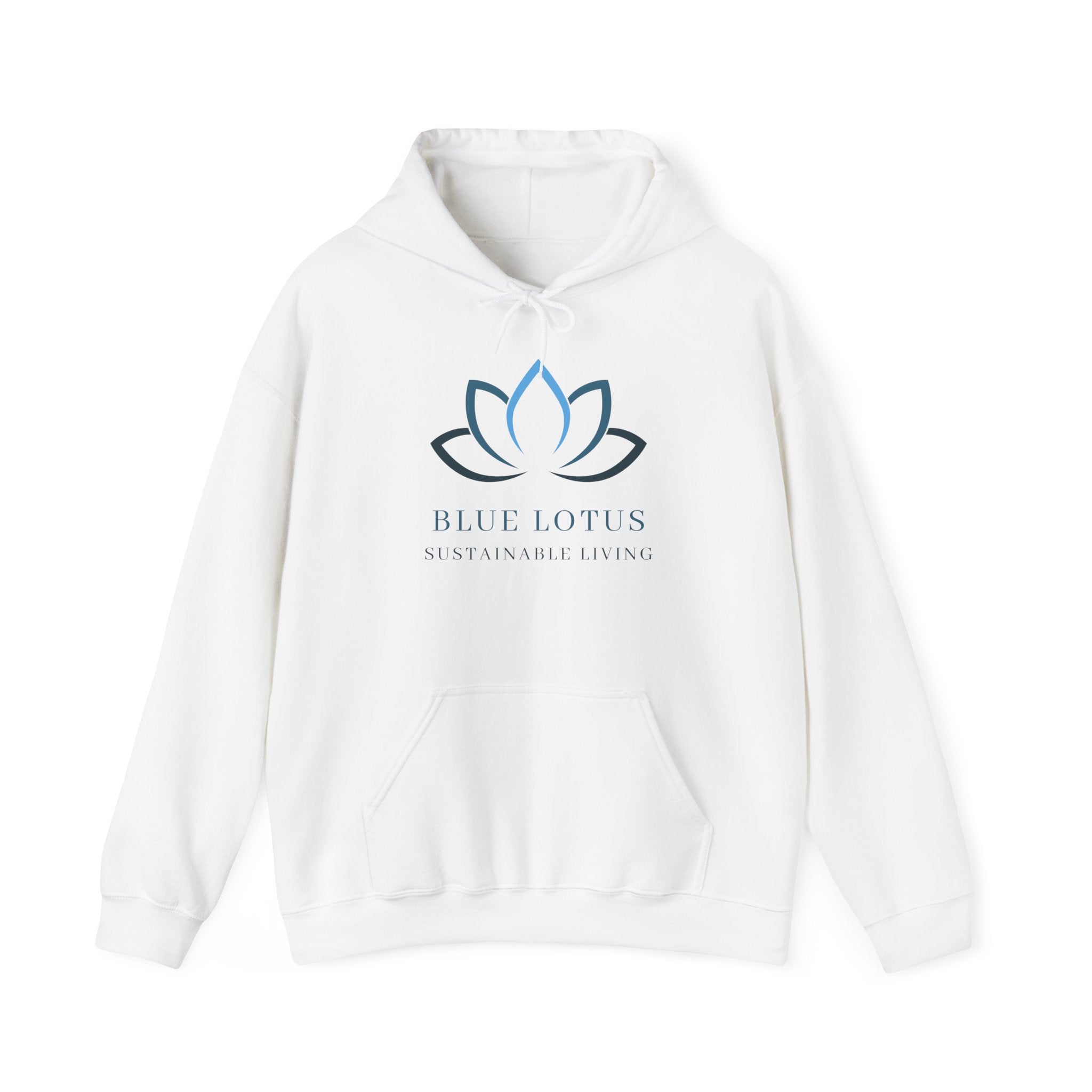 Blue Lotus Logo Hoodie — Minimal Yoga & Wellness Pullover