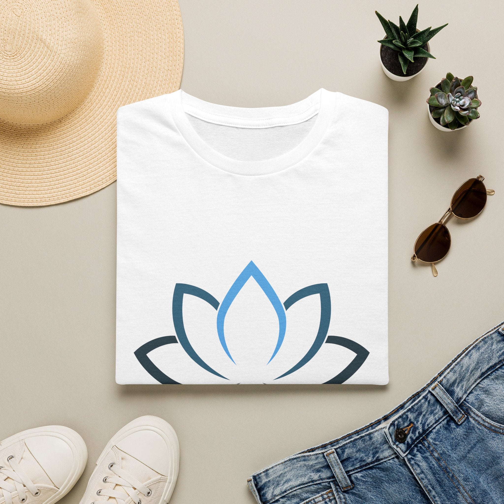 Lotus Wellness T-Shirt — Blue Lotus Yoga & Mindful Living Tee