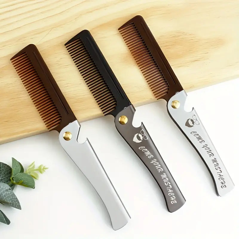 Portable Stainless Steel Beard Comb with Bottle Opener