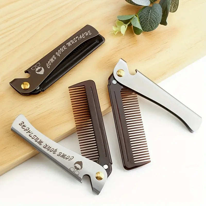 Portable Stainless Steel Beard Comb with Bottle Opener
