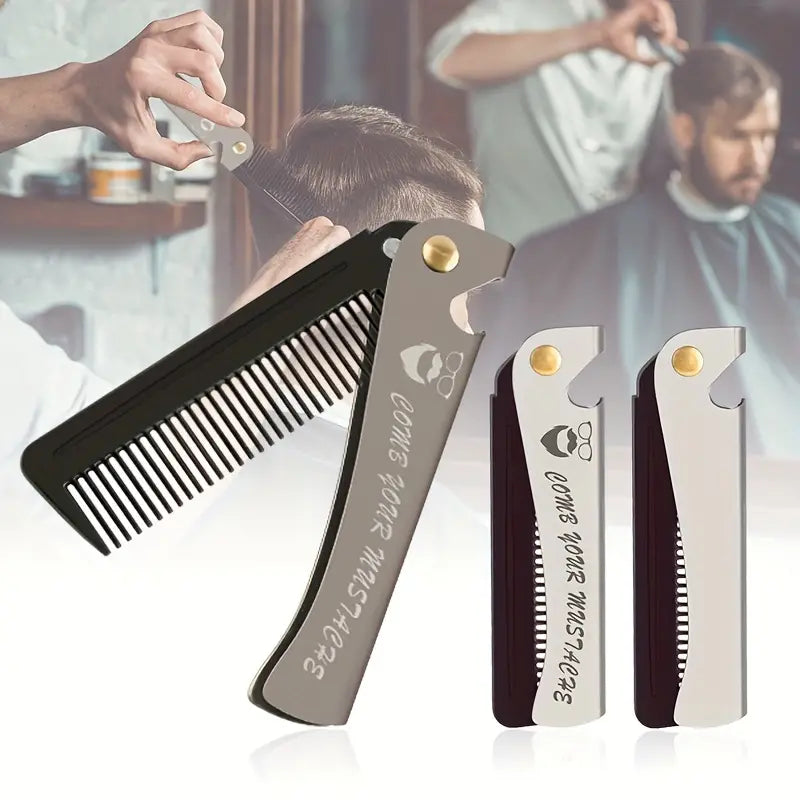 Portable Stainless Steel Beard Comb with Bottle Opener