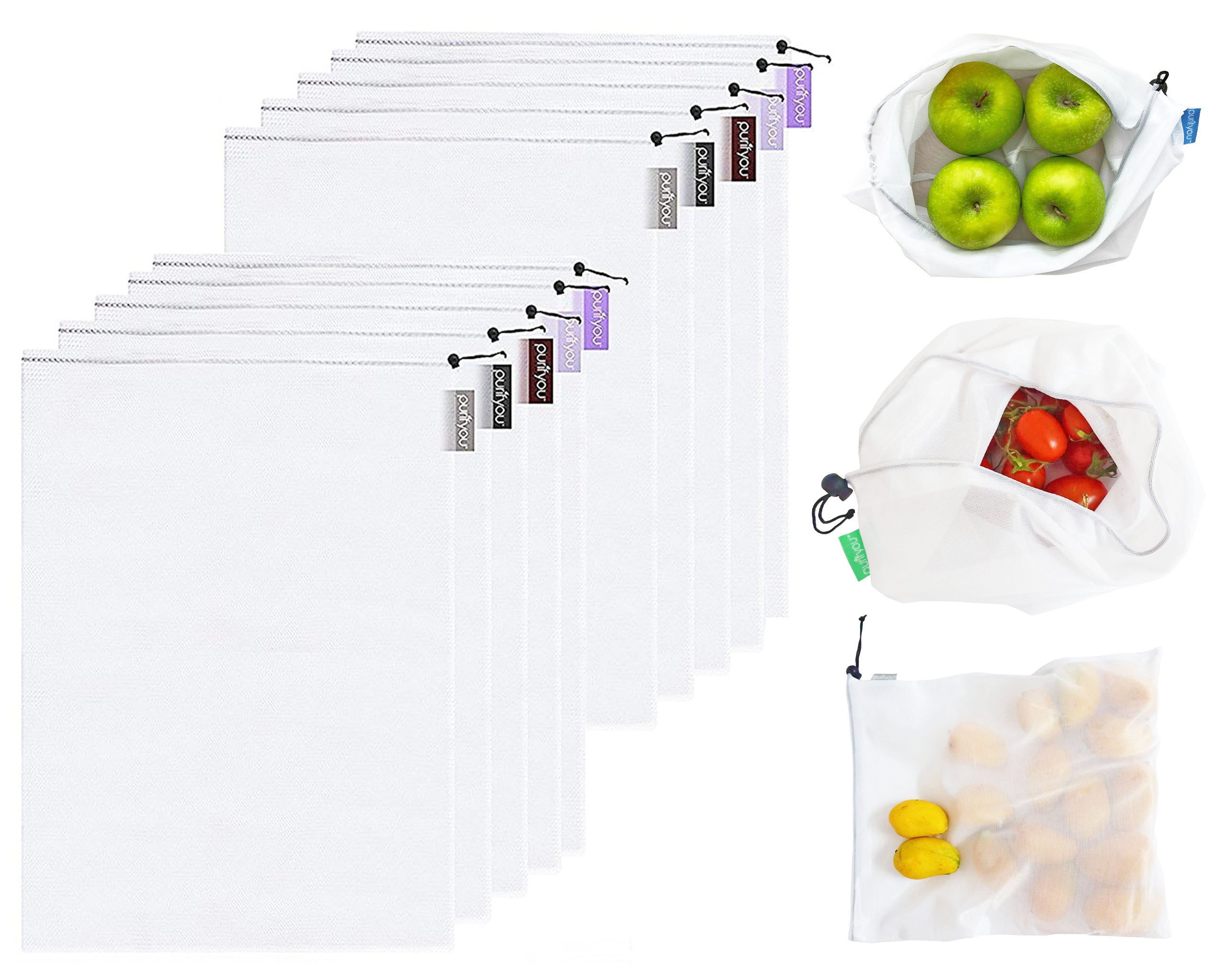 Reusable Mesh Market Bags Fresh Produce Storage