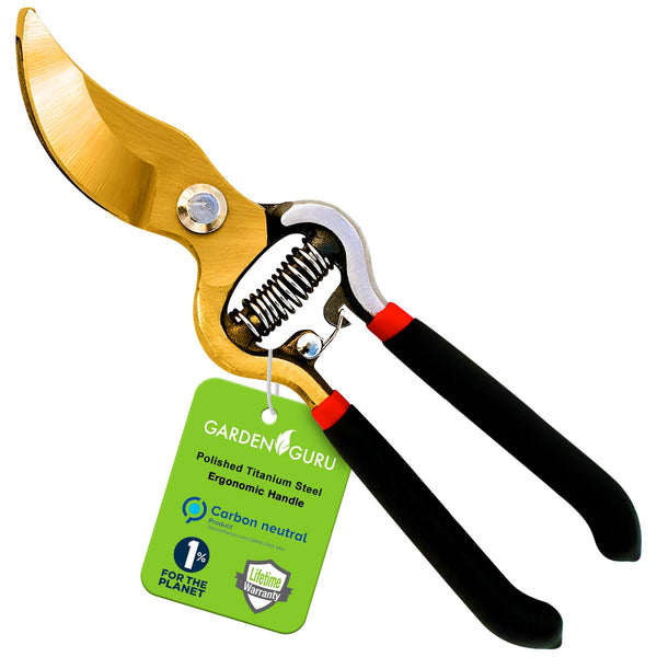 Titanium Bypass Garden Pruner Clippers Sharp Cutting Shears