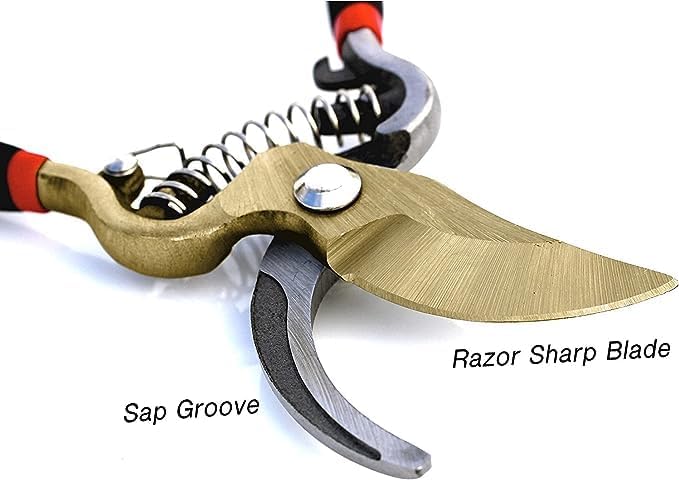 Titanium Bypass Garden Pruner Clippers Sharp Cutting Shears