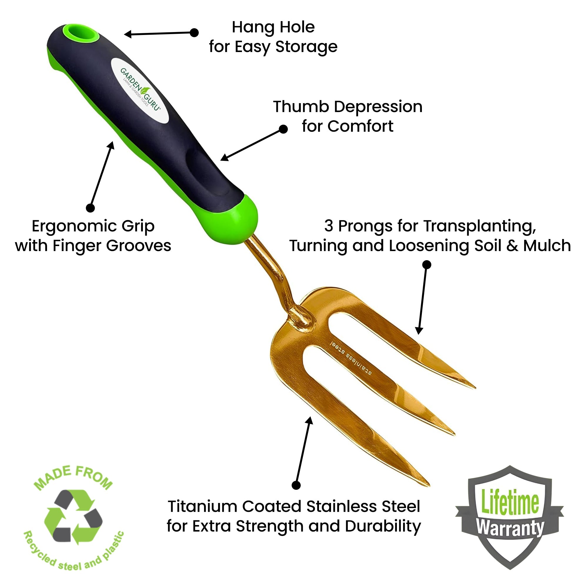Titanium Garden Tool Set Trowel Transplanter Cultivator