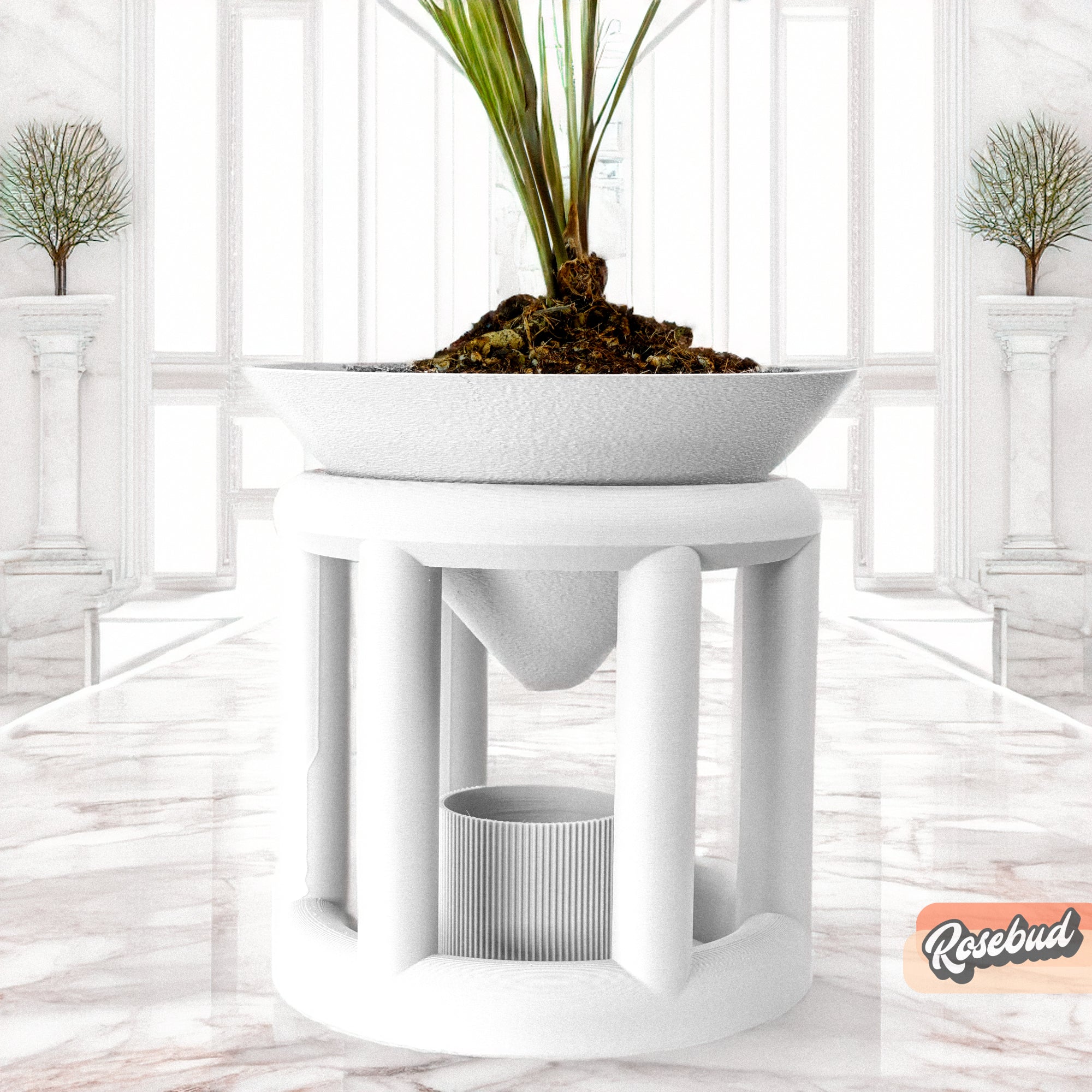 Conduit Plant Stand with Planter and Catch Tray