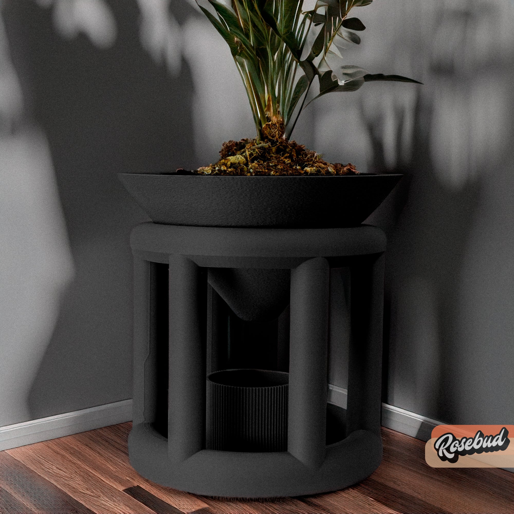 Conduit Plant Stand with Planter and Catch Tray