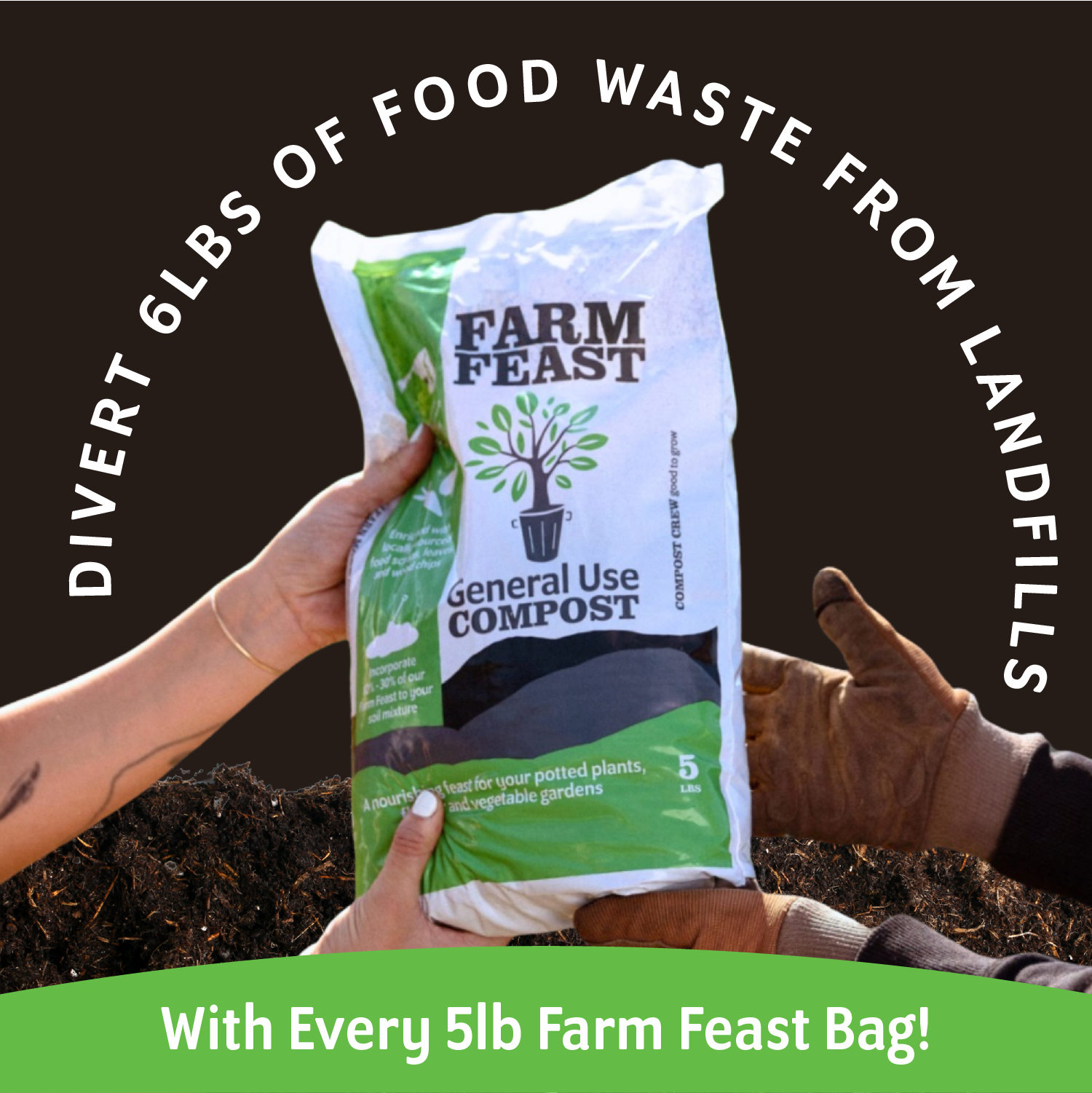 Compost Crew Farm Feast General Purpose Compost 5lb