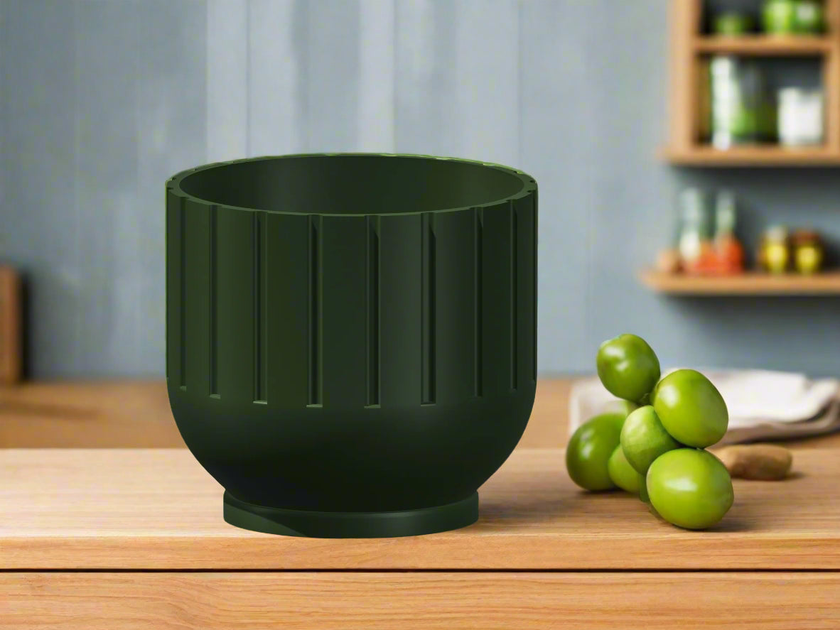 Modern 3D Printed Fluted Planter with Drainage Design