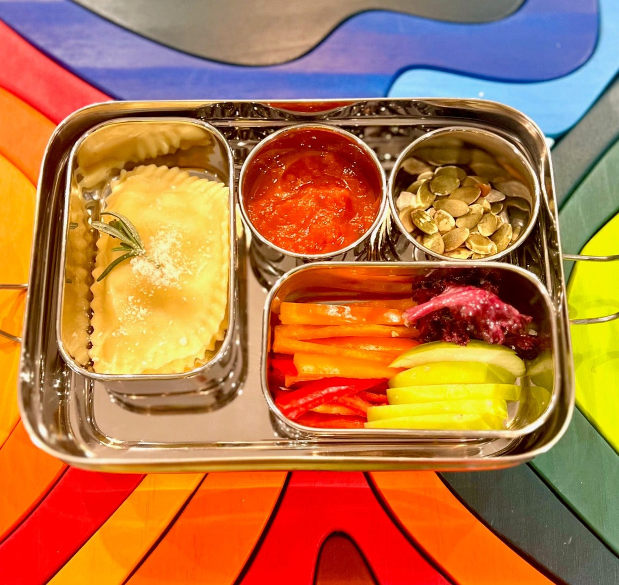 Stainless Steel Rectangle Snack Container Set of Two