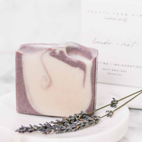 Lavender Mint Tallow Goat Milk Handmade Soap Bar