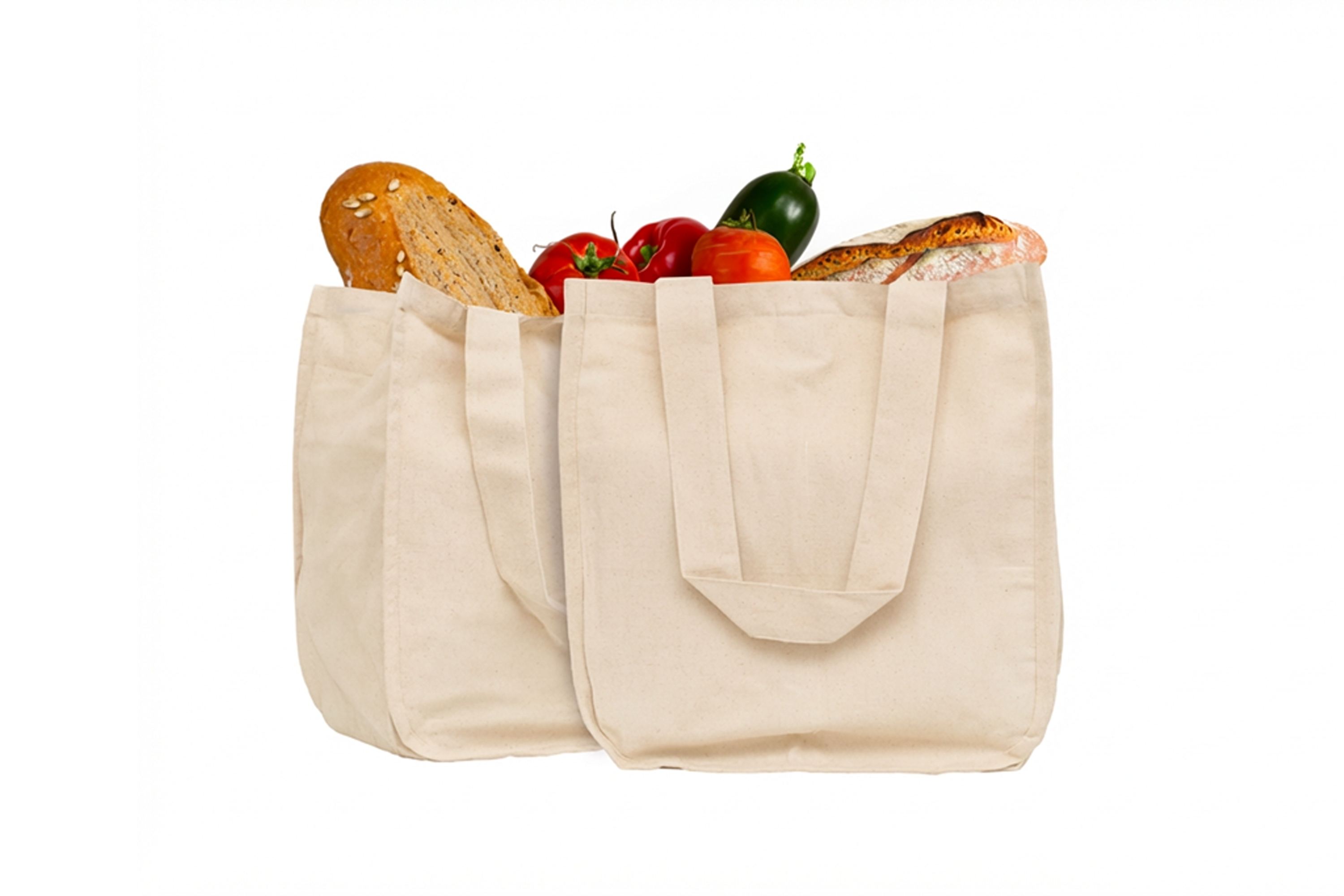 Canvas Grocery Tote Bags Reusable Eco-Friendly Shopping Carryall