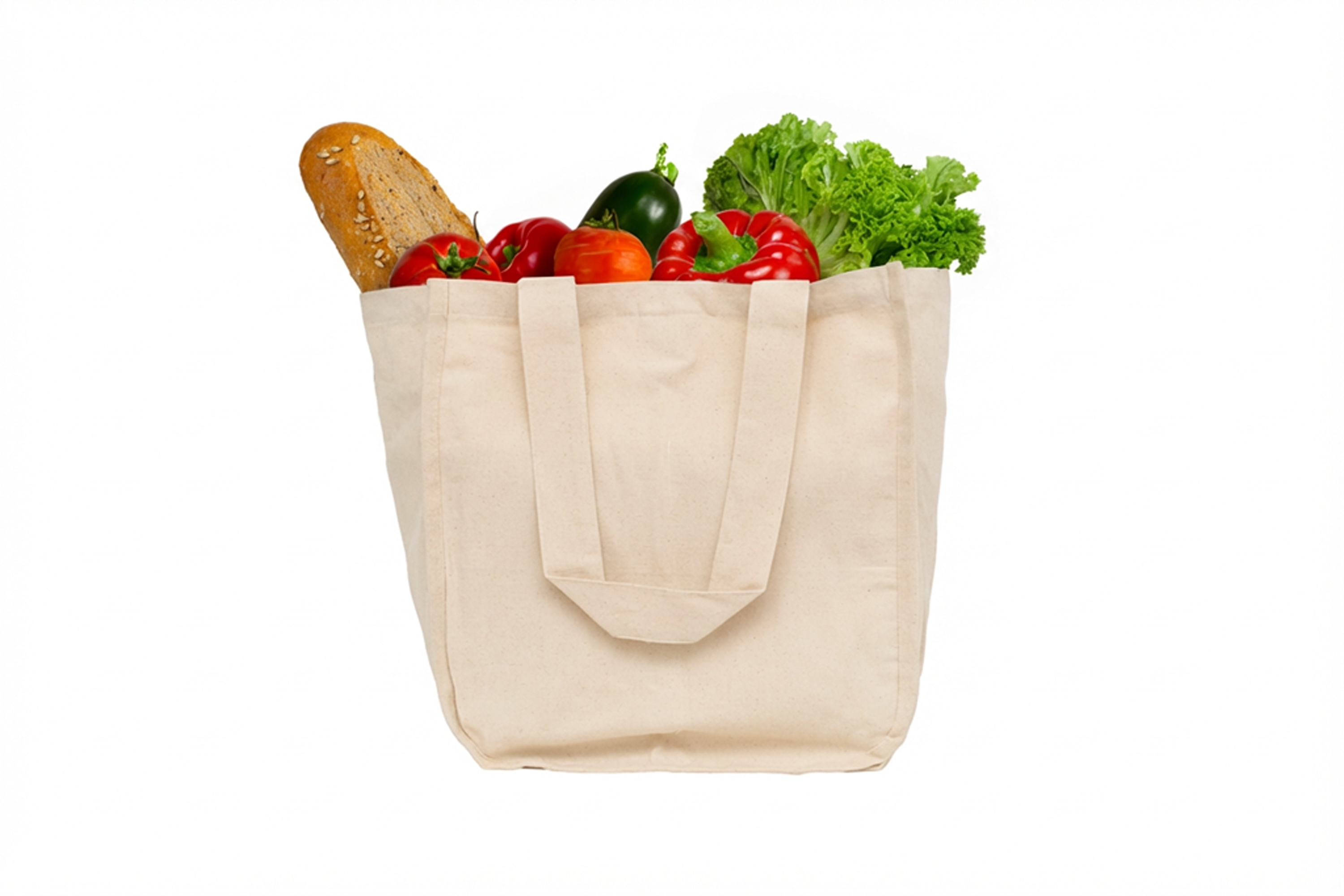 Canvas Grocery Tote Bags Reusable Eco-Friendly Shopping Carryall