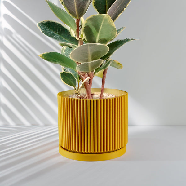 Mid-Century Ribbed Planter Modern Indoor Plant Pot
