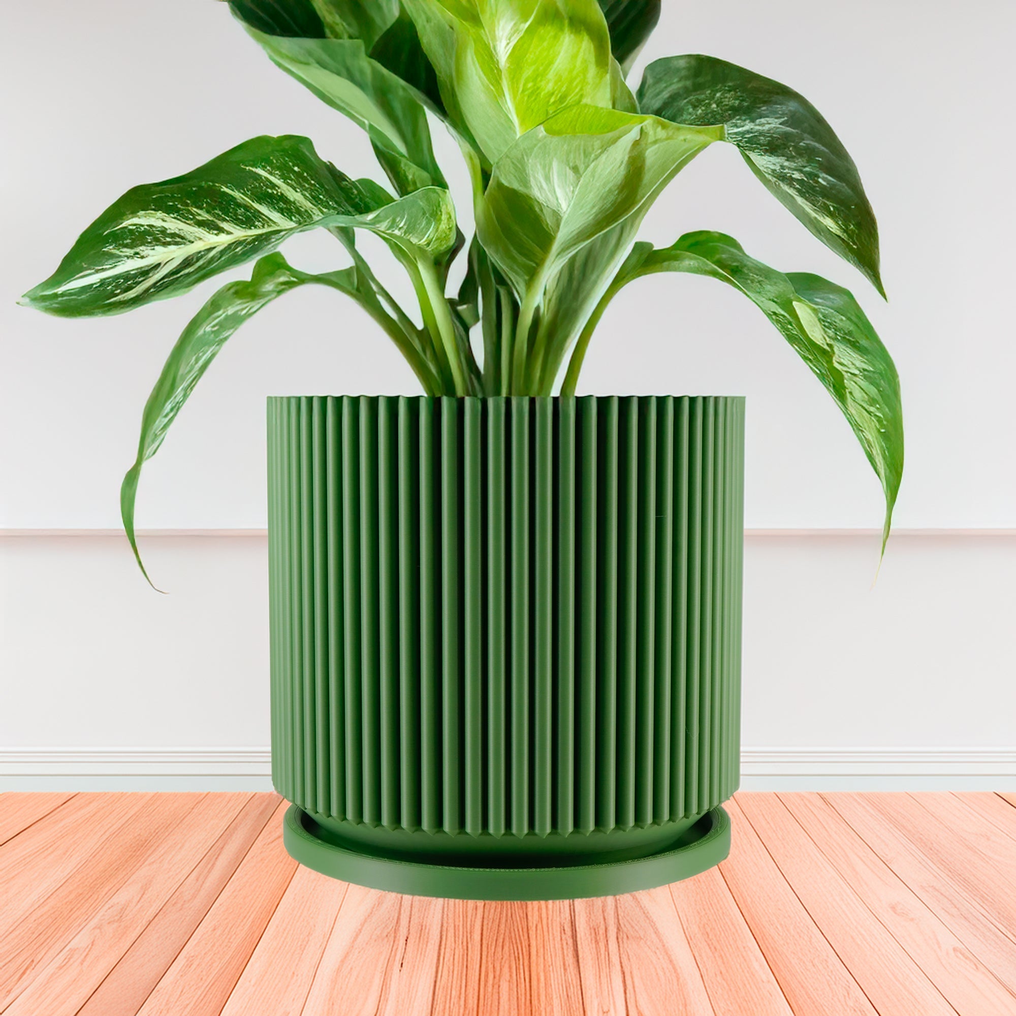 Mid-Century Ribbed Planter Modern Indoor Plant Pot