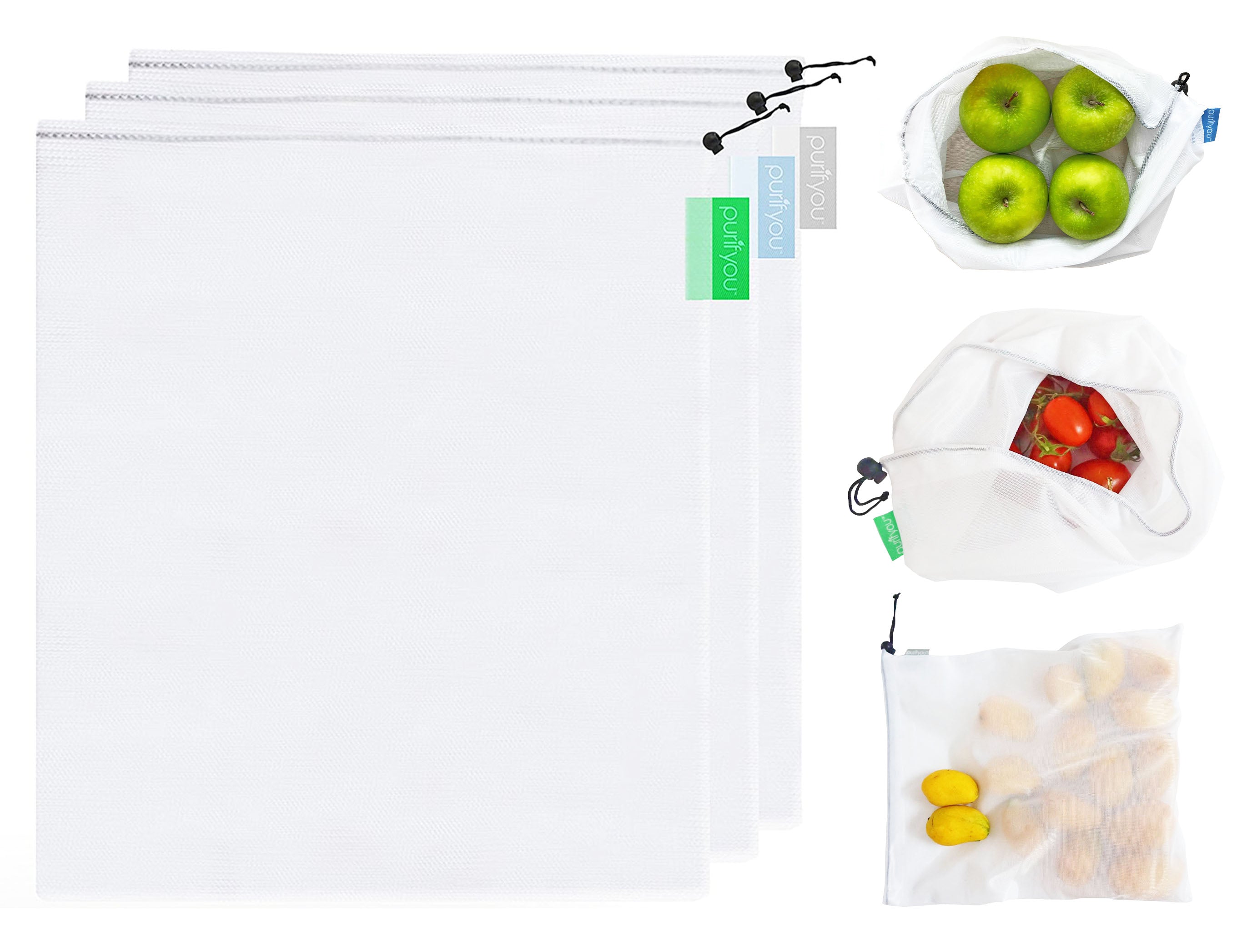 Reusable Mesh Market Bags Fresh Produce Storage