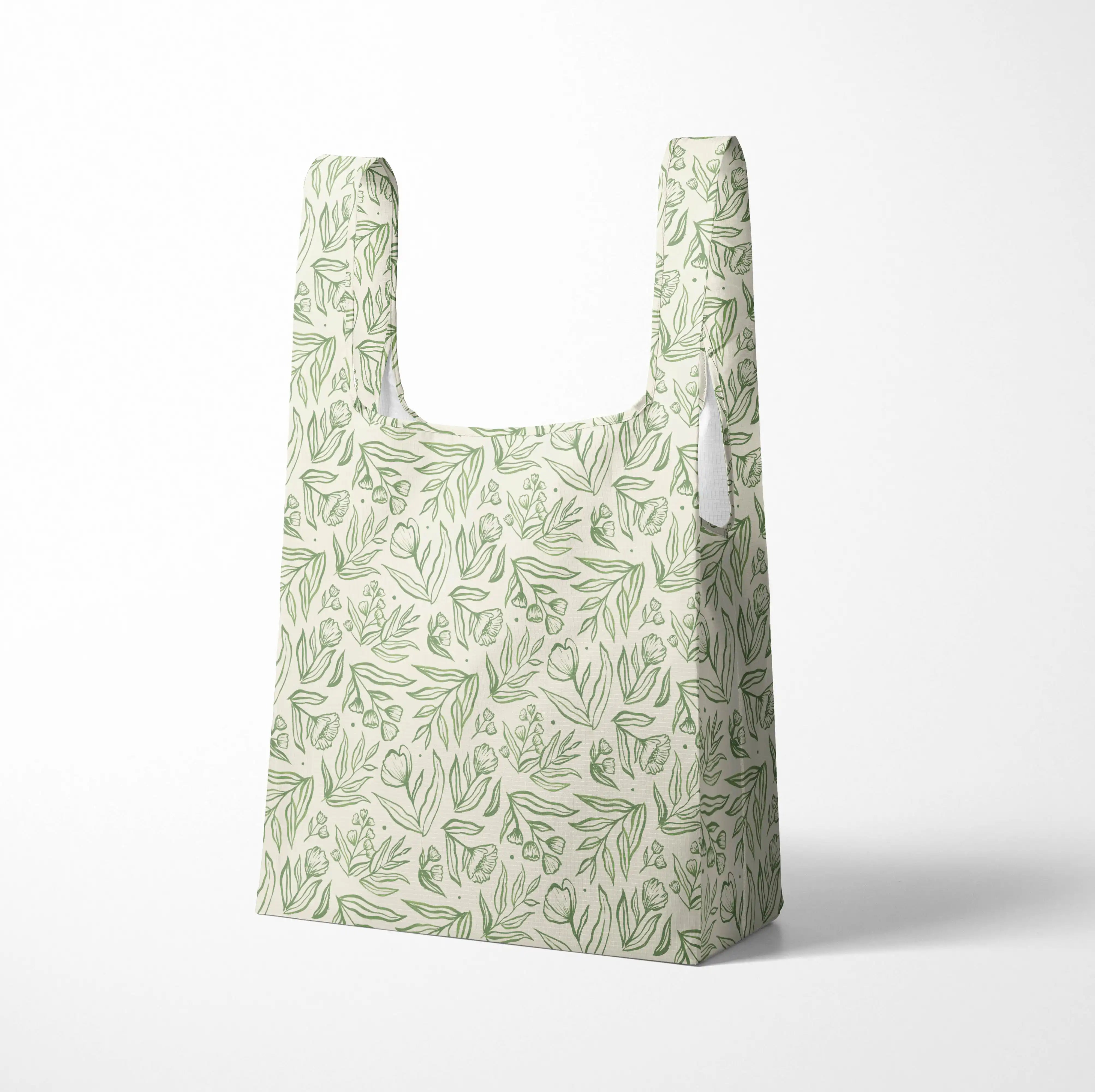 Botanical Reusable Shopping Bags Eco-Friendly Tote