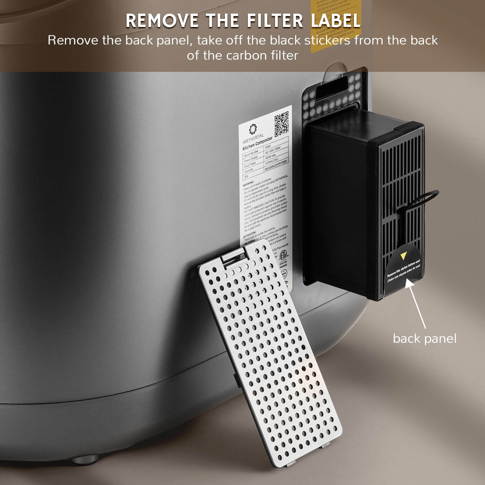 Revive V500 Electric Kitchen Composter Visual Smart Composting System
