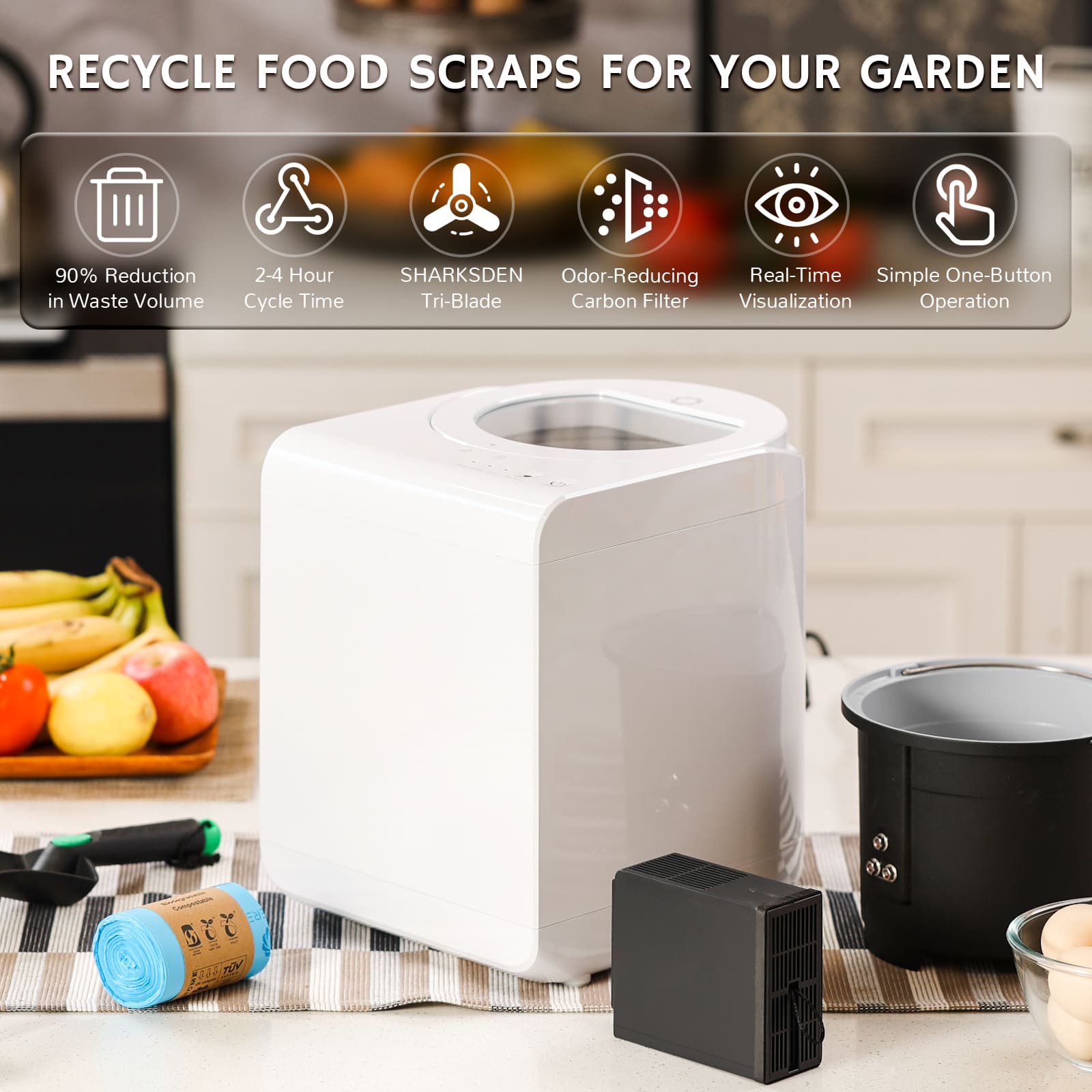 Revive V500 Electric Kitchen Composter Visual Smart Composting System