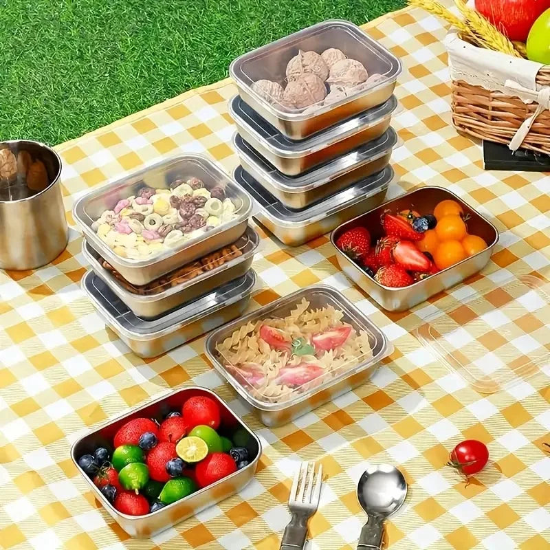 5-Piece Stainless Steel Stackable Meal Prep Storage Boxes