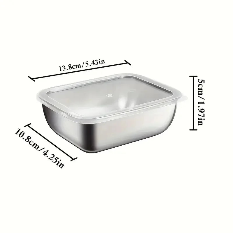 5-Piece Stainless Steel Stackable Meal Prep Storage Boxes