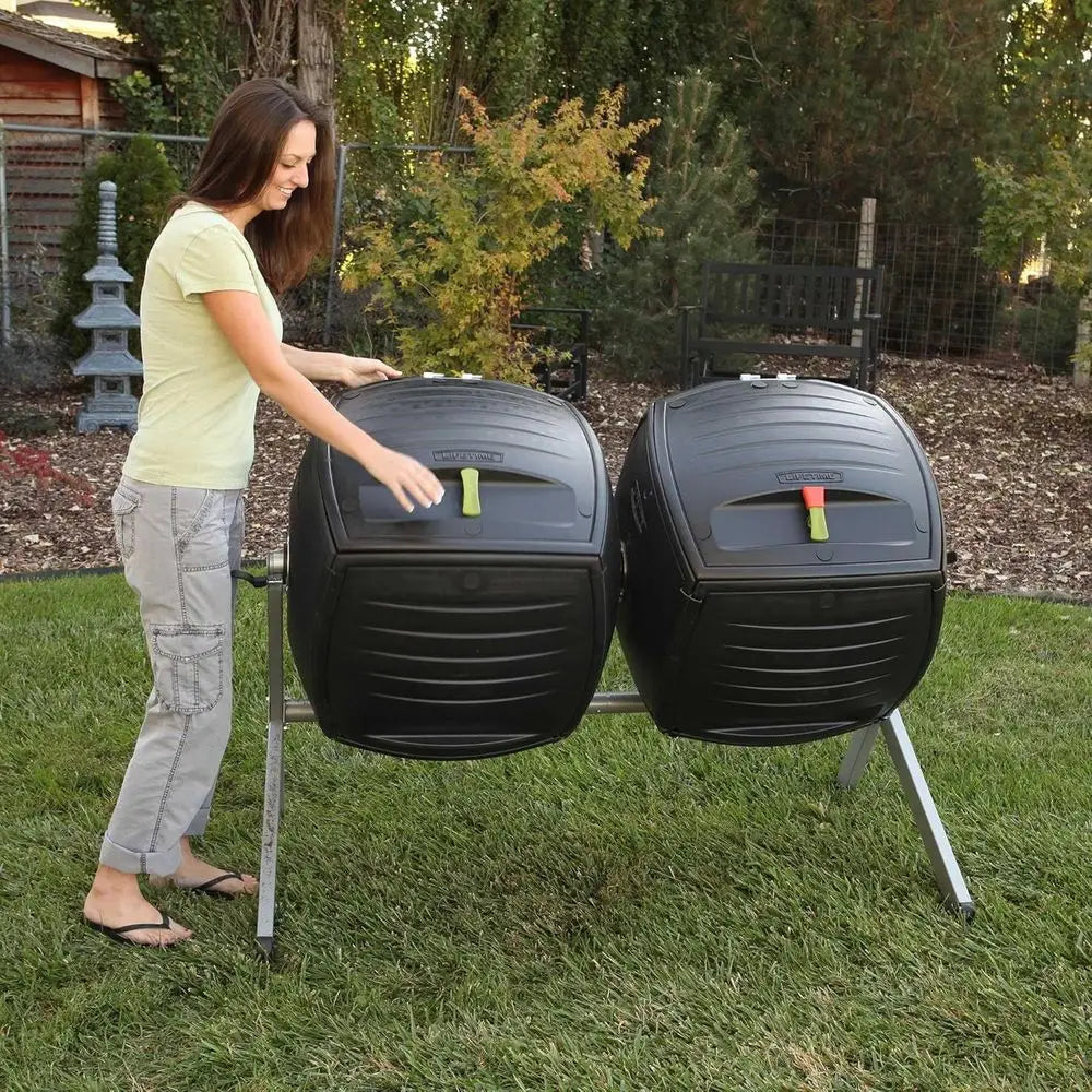 Dual Compost Tumbler 60072 Backyard Garden Compost Bin