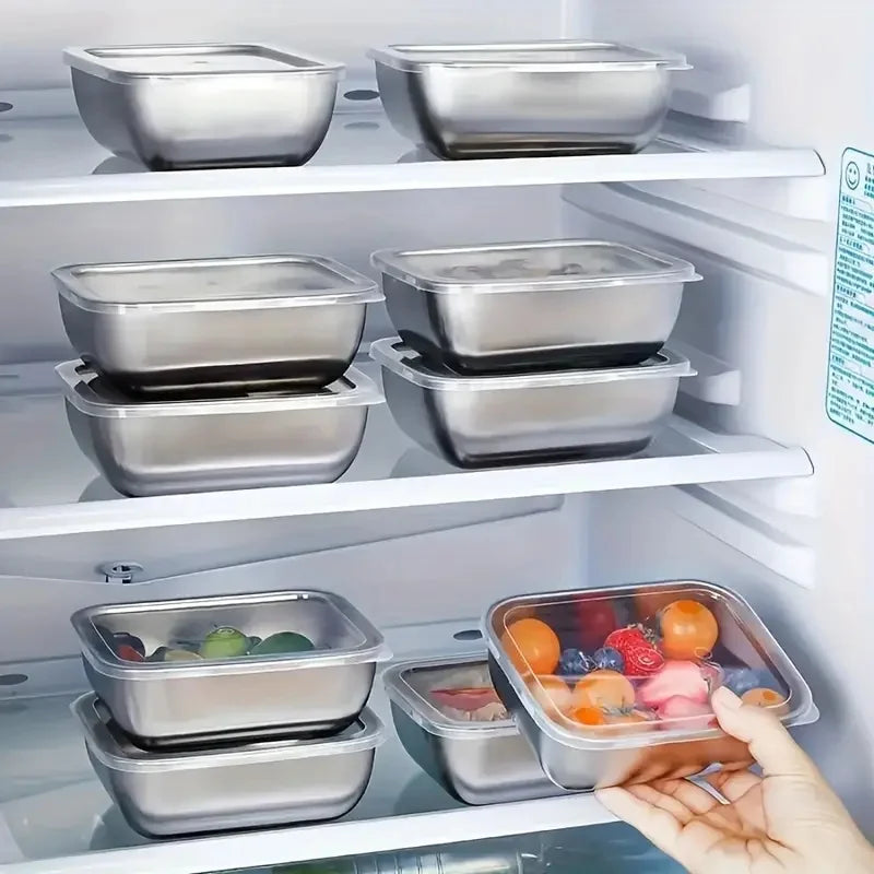 5-Piece Stainless Steel Stackable Meal Prep Storage Boxes