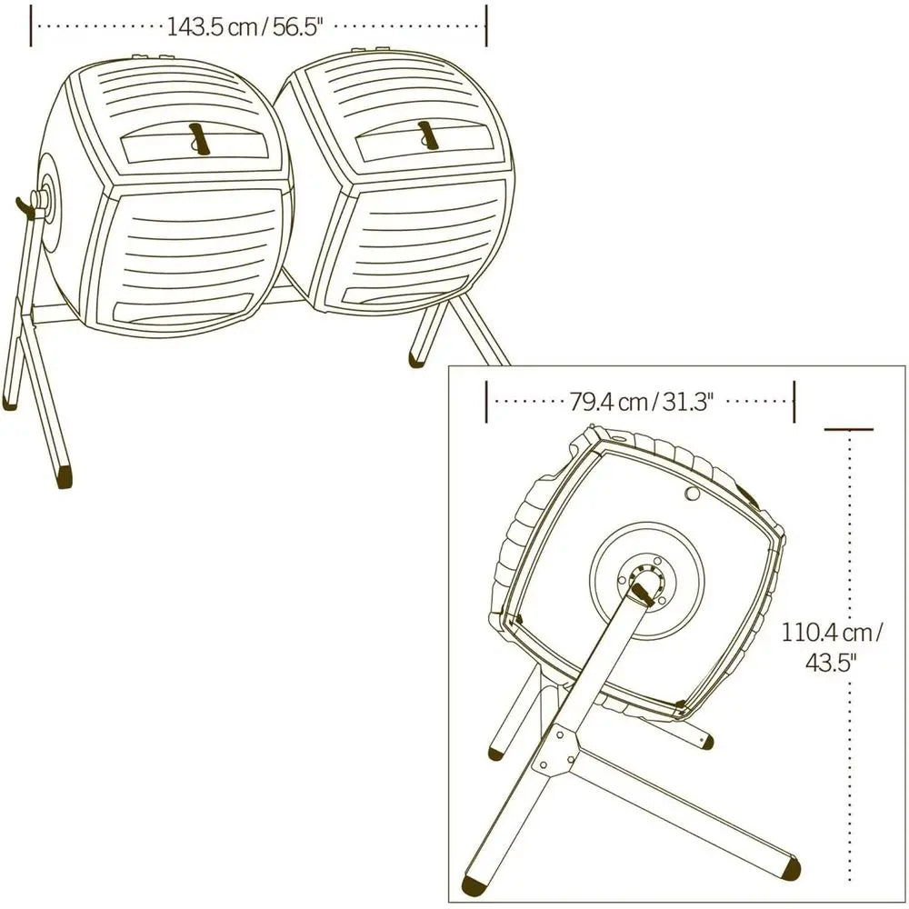 Dual Compost Tumbler 60072 Backyard Garden Compost Bin