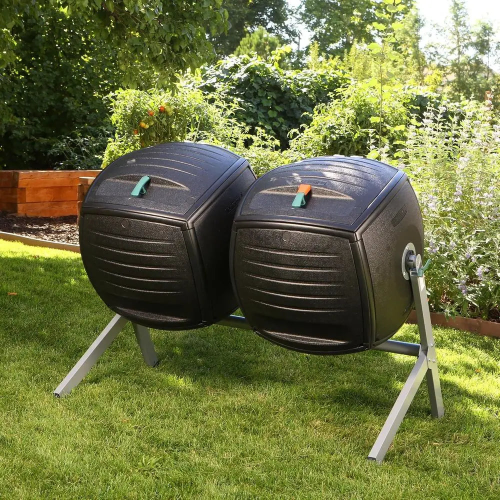 Dual Compost Tumbler 60072 Backyard Garden Compost Bin