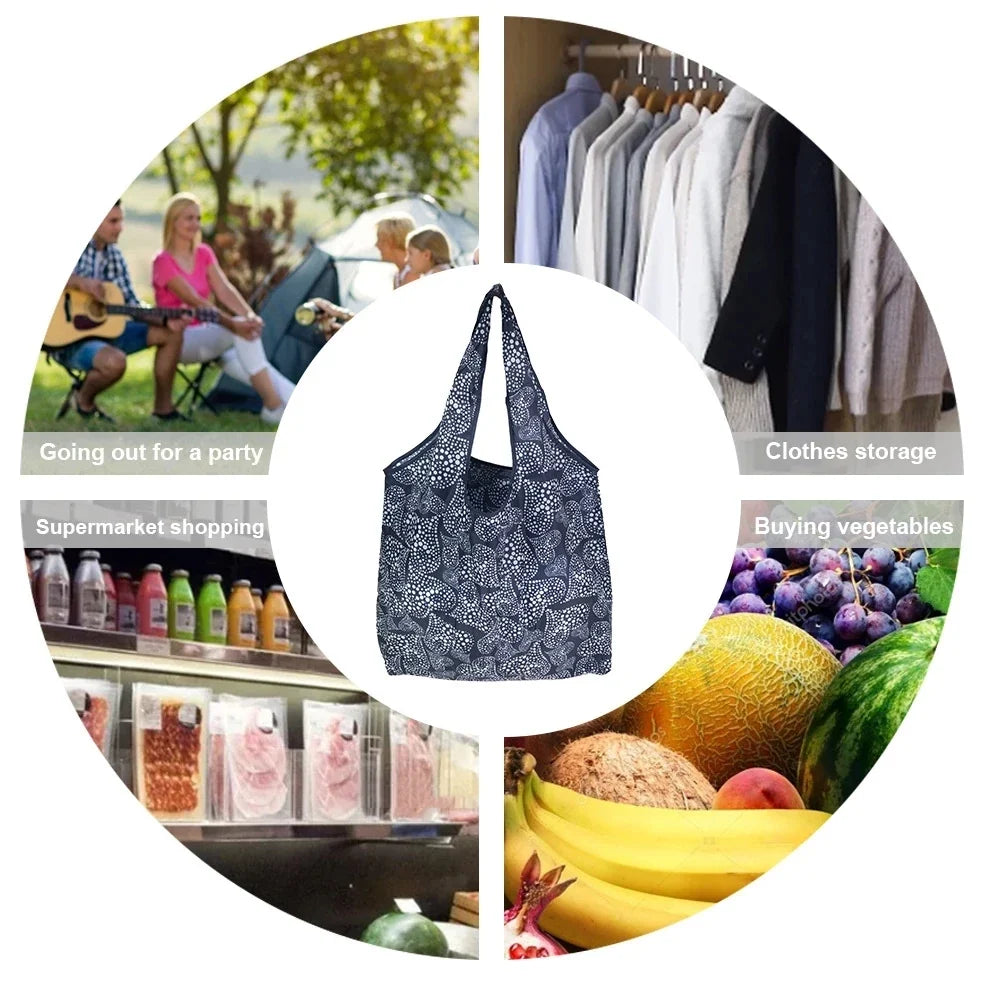 Large Reusable Shopping Tote Bag Foldable Eco Storage