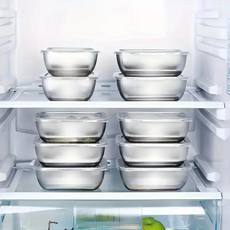 5-Piece Stainless Steel Stackable Meal Prep Storage Boxes