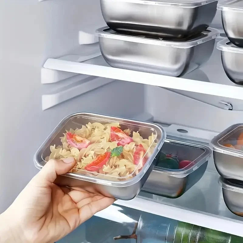 5-Piece Stainless Steel Stackable Meal Prep Storage Boxes