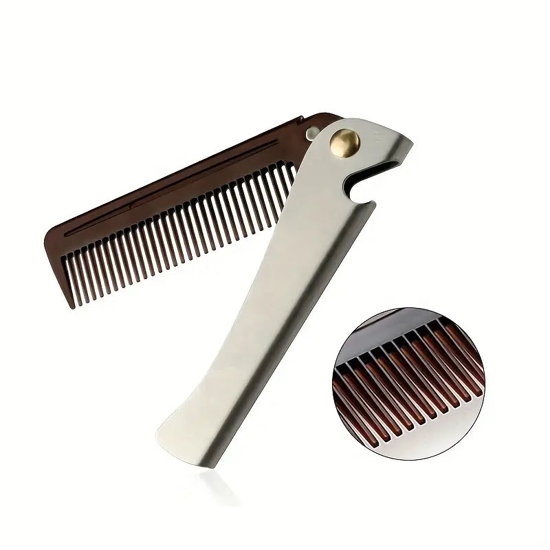 Portable Stainless Steel Beard Comb with Bottle Opener
