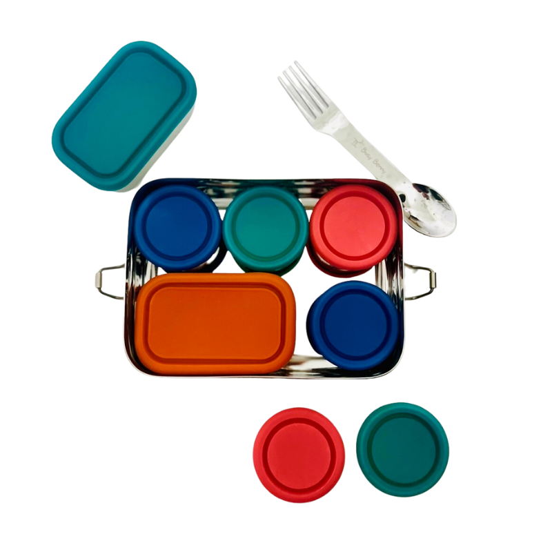 Stainless Steel Rectangle Snack Container Set of Two