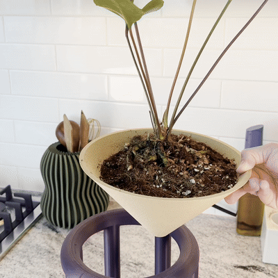 Conduit Plant Stand with Planter and Catch Tray