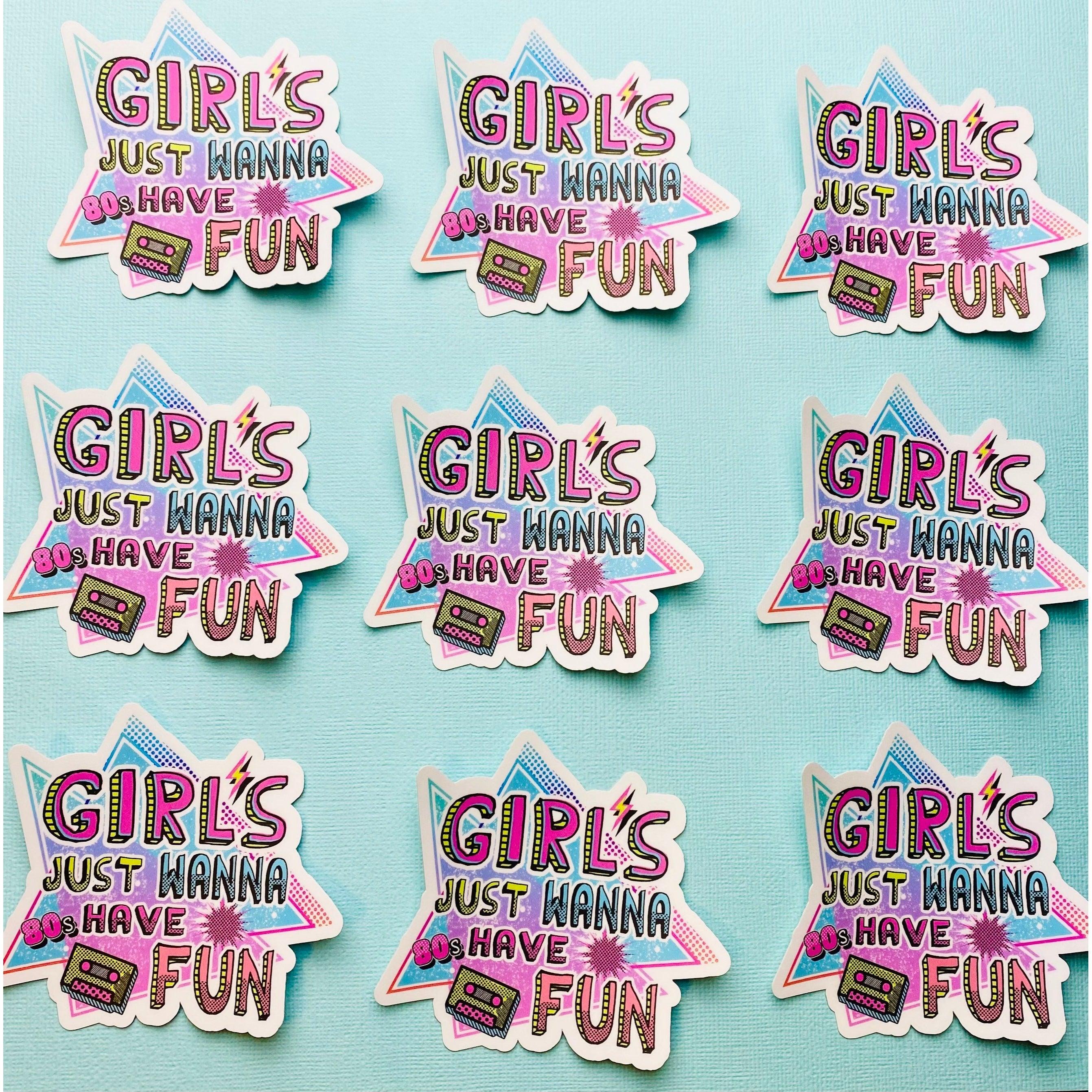 Girls Eighties Vintage Look Sticker Girls Fun 1980s 80s Aesthetic Stickers