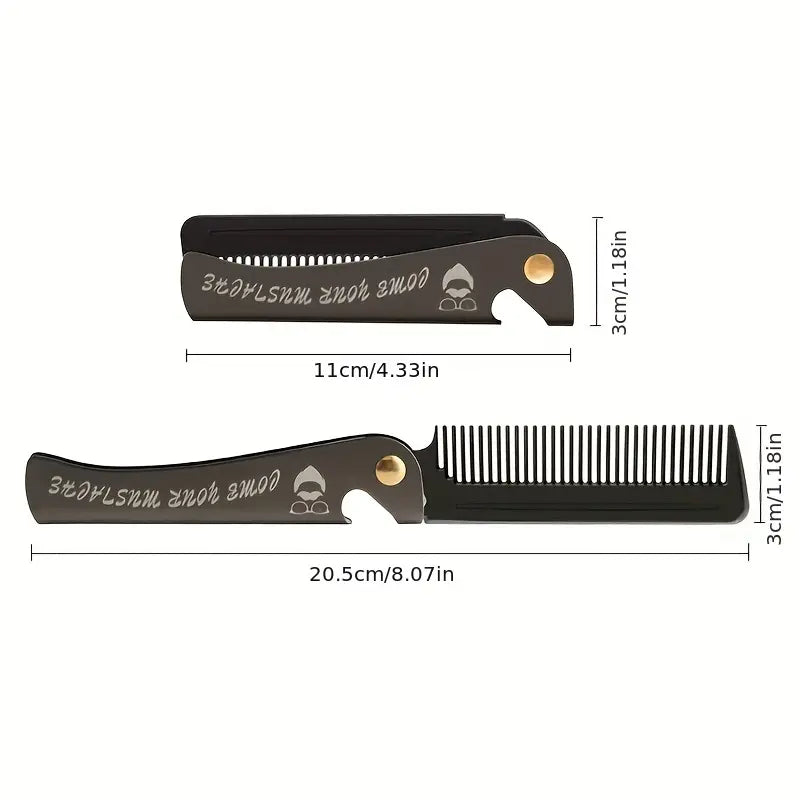 Portable Stainless Steel Beard Comb with Bottle Opener