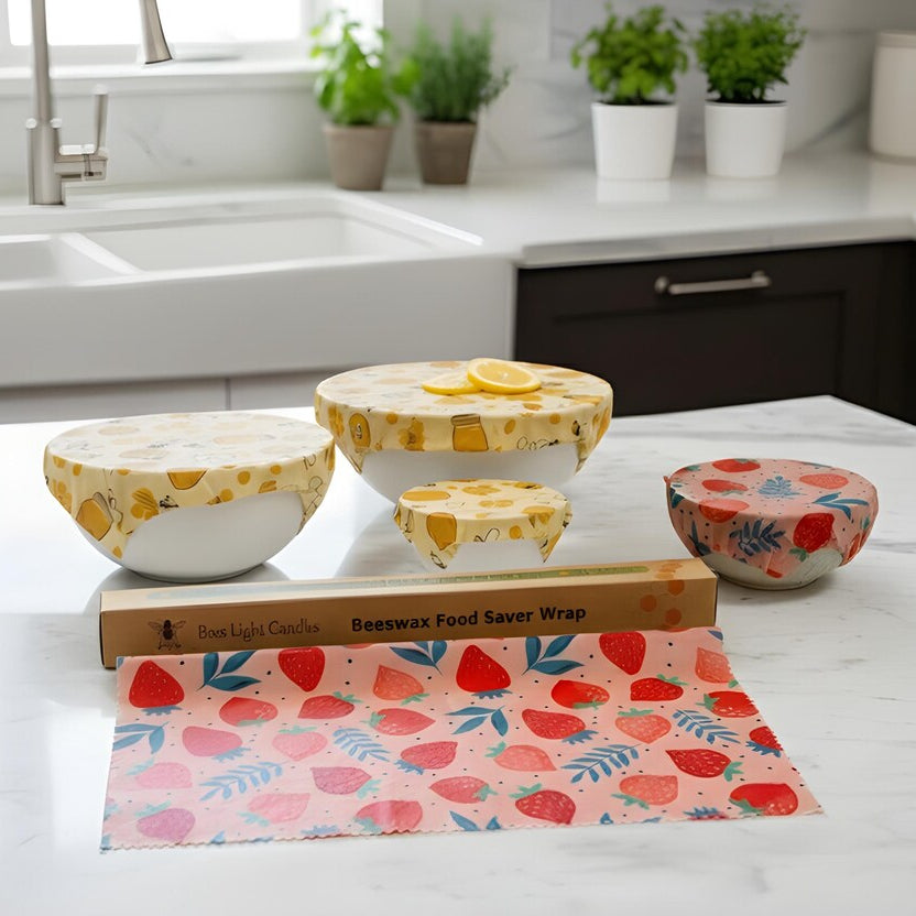 Beeswax Food Wrap Roll Reusable Organic Cotton Eco-Friendly