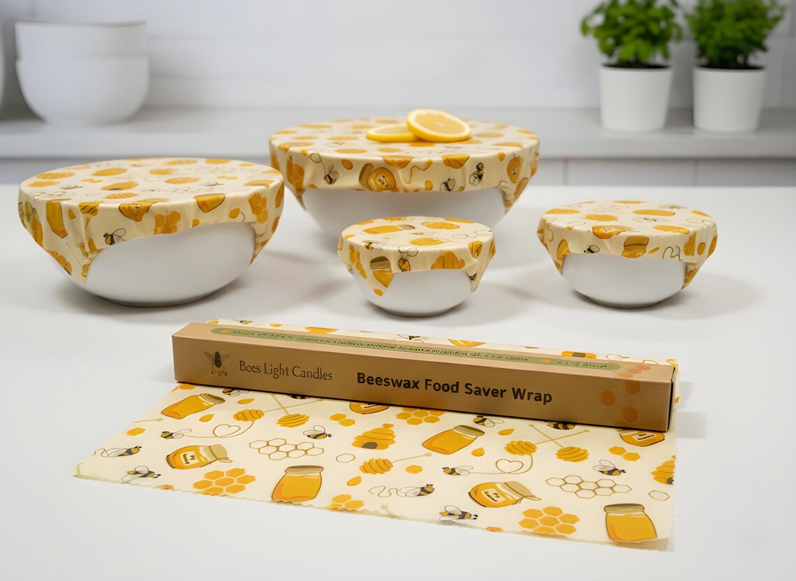Beeswax Food Wrap Roll Reusable Organic Cotton Eco-Friendly