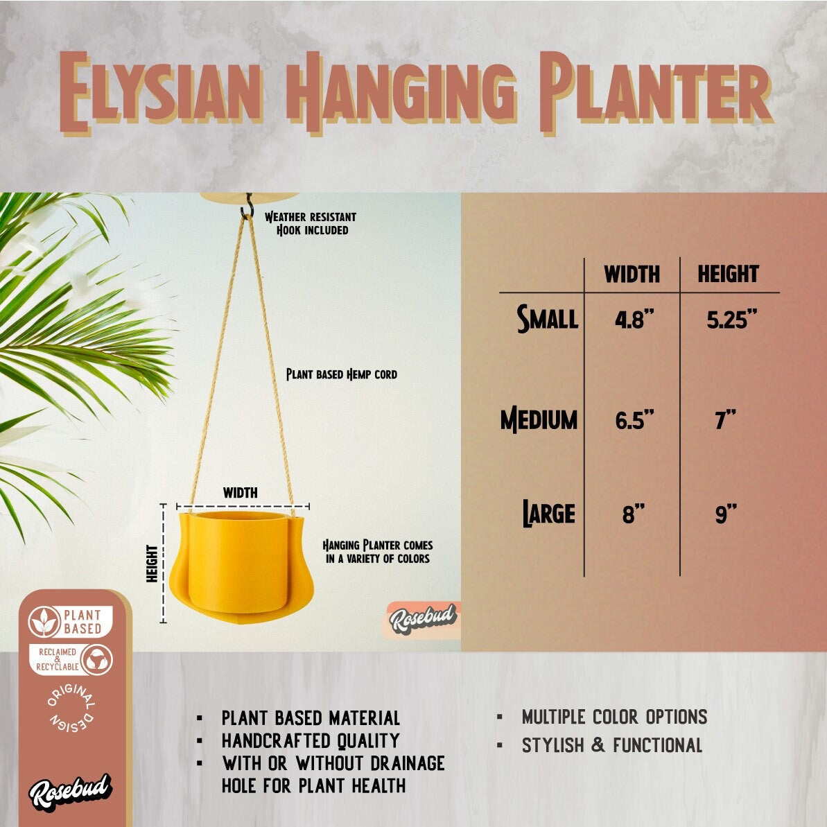 Hanging Planter Elegant Indoor Plant Holder