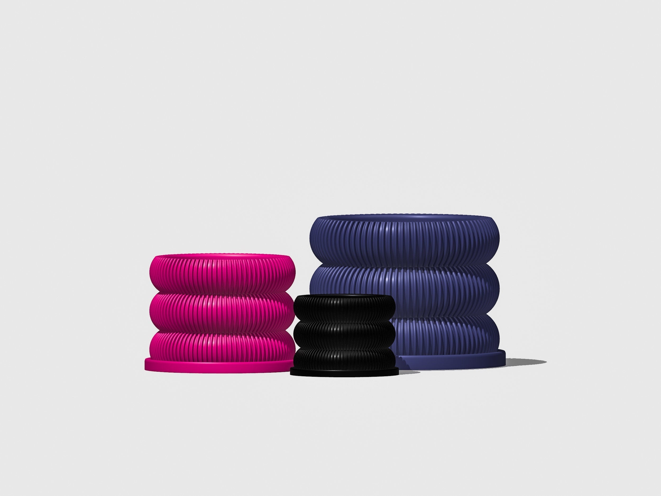 Ribbed Bubble Plant Pot With Drainage Saucer