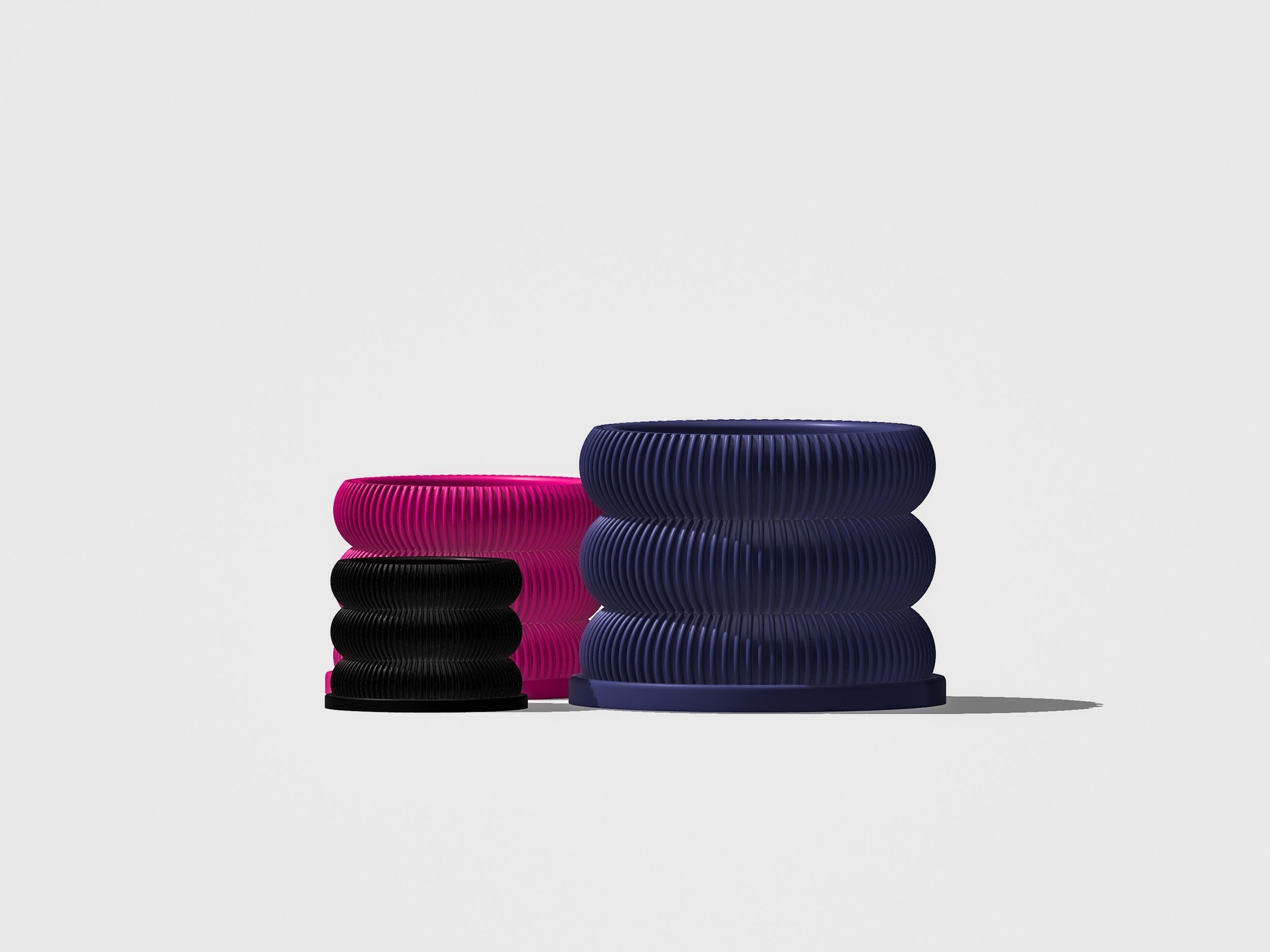 Ribbed Bubble Plant Pot With Drainage Saucer