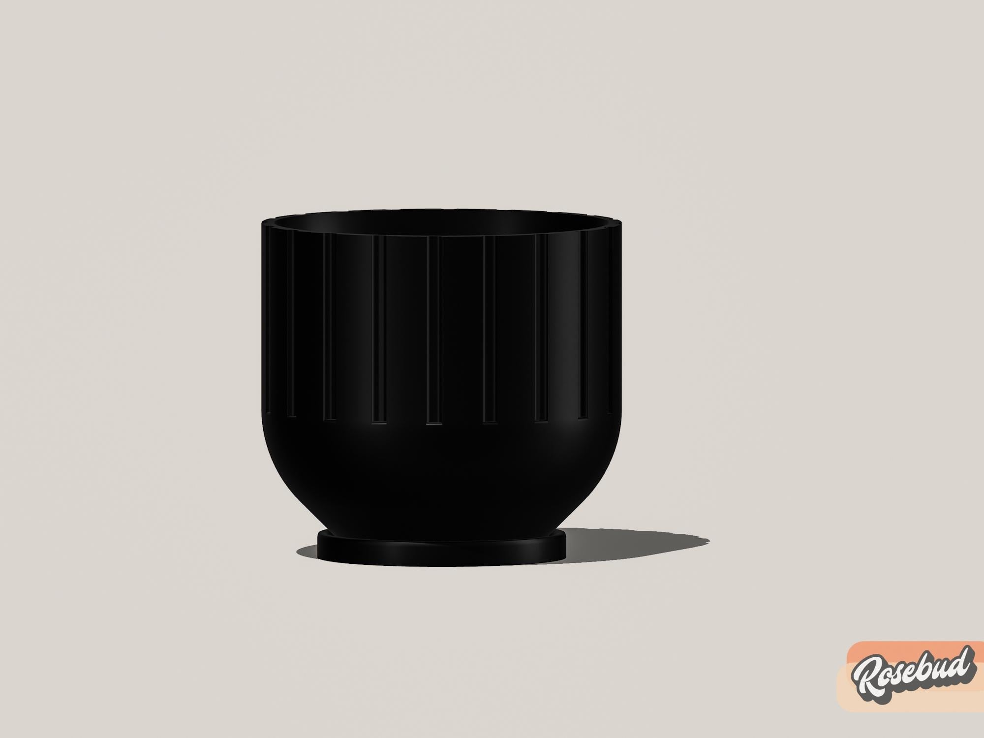 Modern 3D Printed Fluted Planter with Drainage Design
