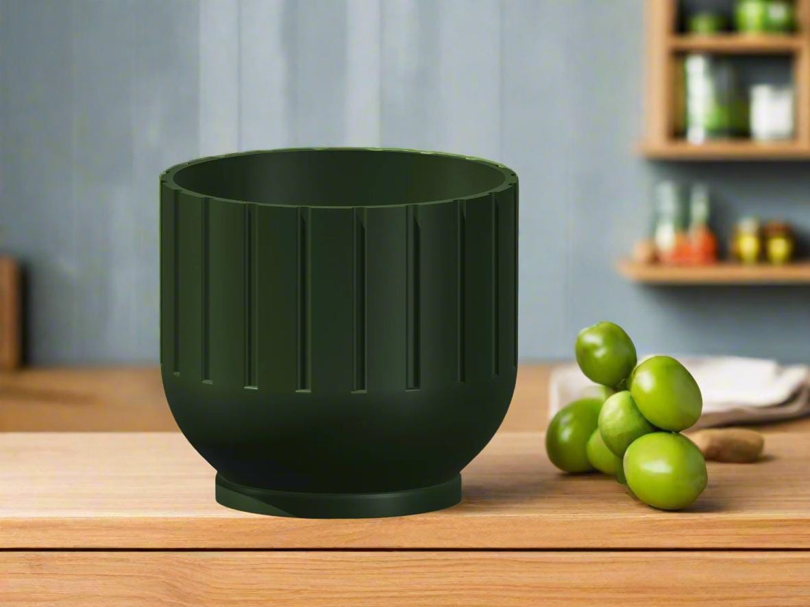 Modern 3D Printed Fluted Planter with Drainage Design