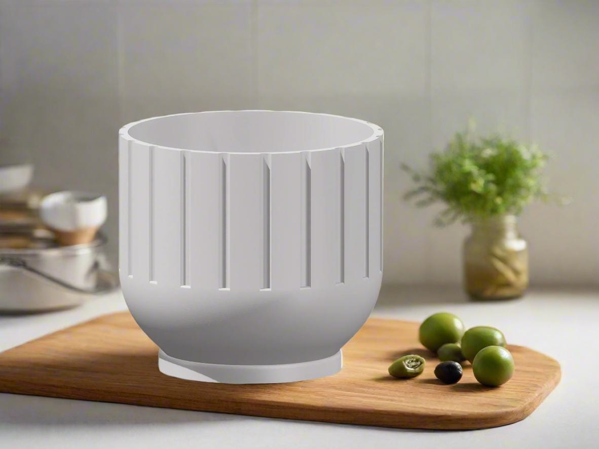 Modern 3D Printed Fluted Planter with Drainage Design