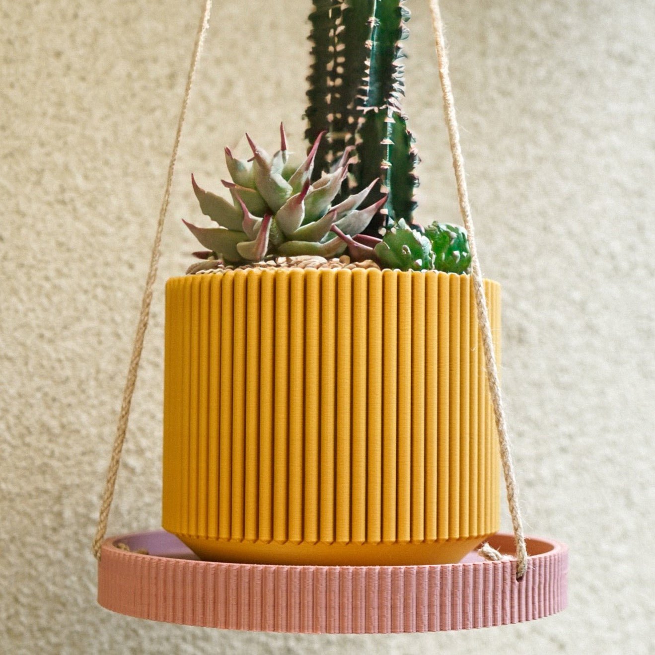 Mid-Century Ribbed Planter Modern Indoor Plant Pot
