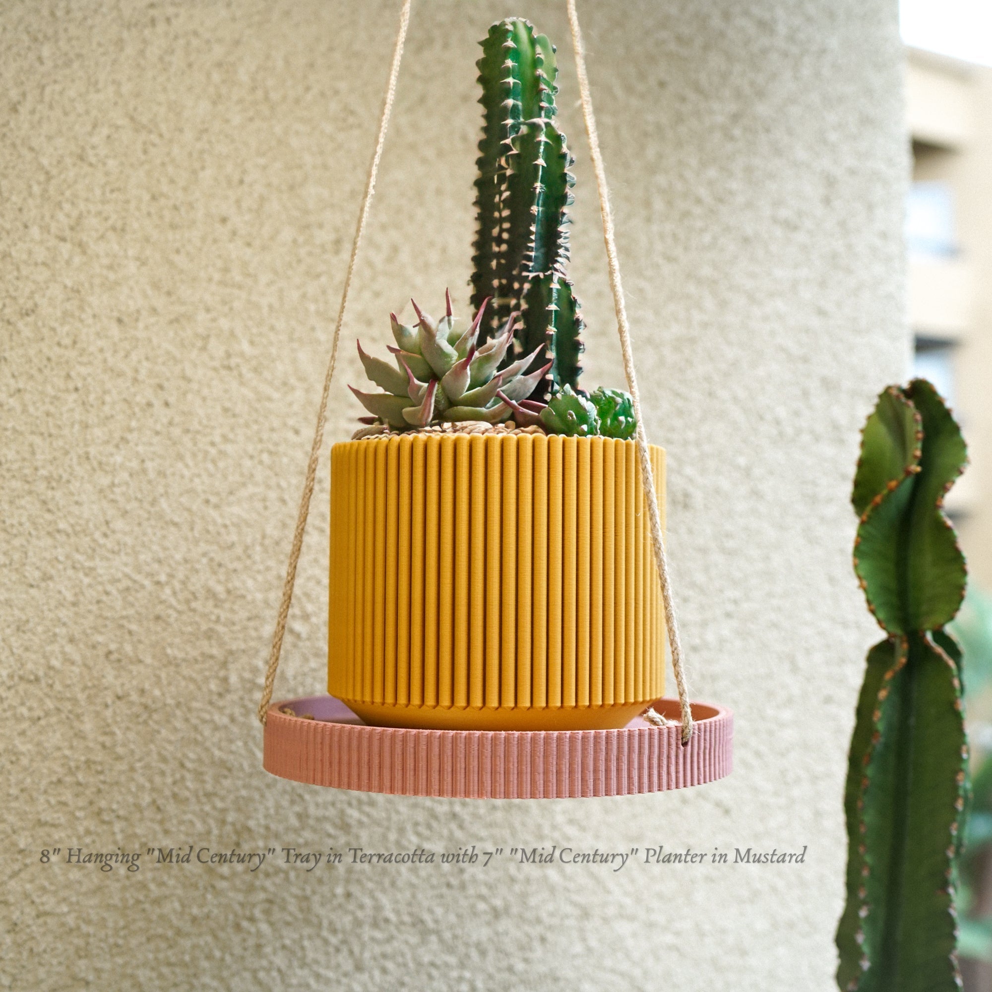 Mid-Century Ribbed Planter Modern Indoor Plant Pot