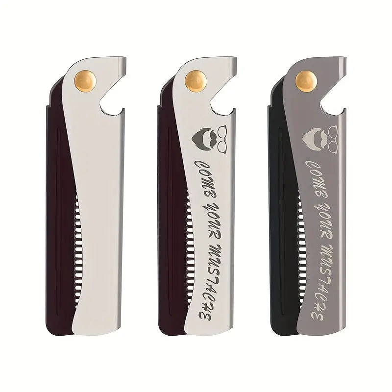Portable Stainless Steel Beard Comb with Bottle Opener