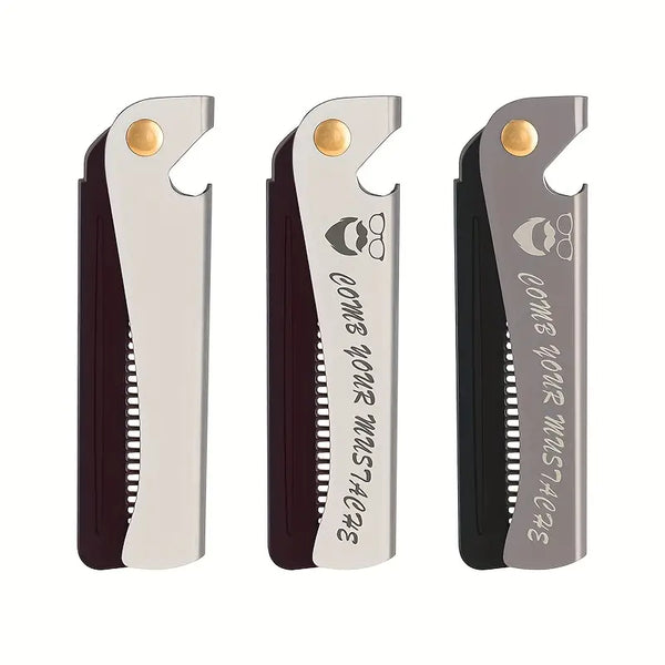 Portable Stainless Steel Beard Comb with Bottle Opener